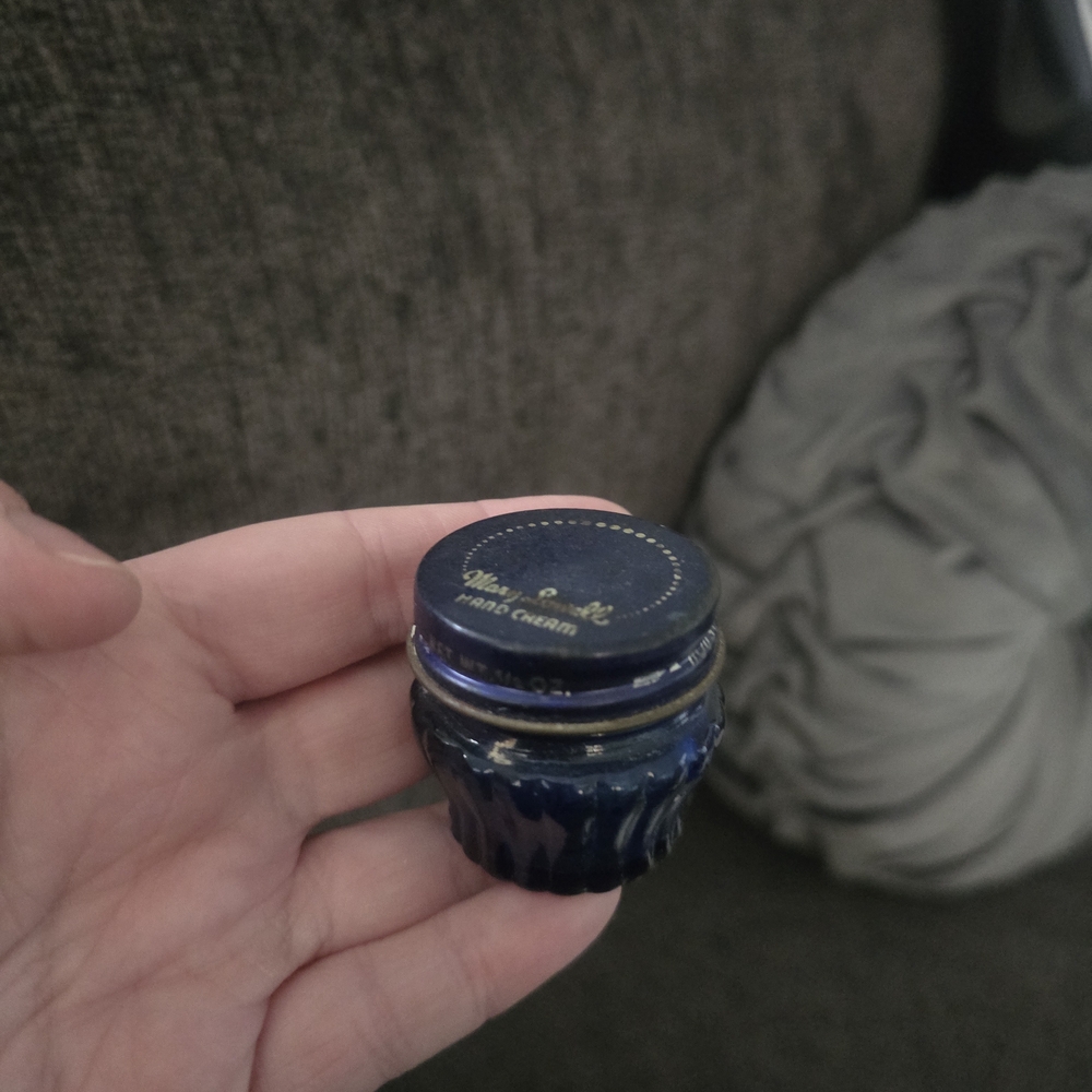 Mary Lowell | Vintage Hand Cream 1940s-1950s Cobalt Glass